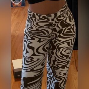Brown and White Patterned jeans